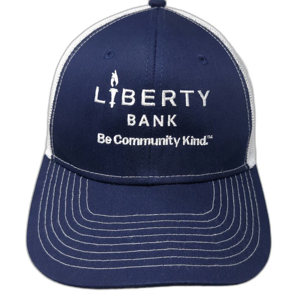 Image-N Trucker Hat Blue One Size Liberty Bank Be Community Kind Mesh Snapback